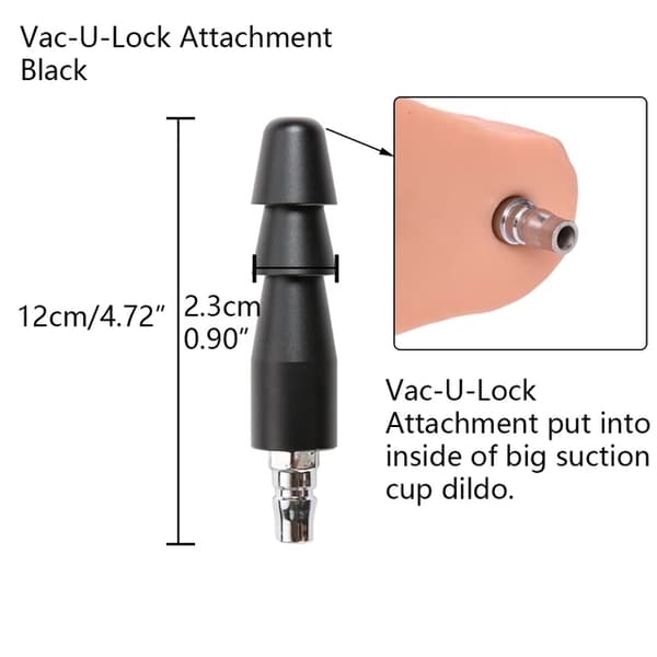 Seksikone Dildo, Vac-U-Lock -liitososa, Automaattinen itsetyydytys, FLD013-BK