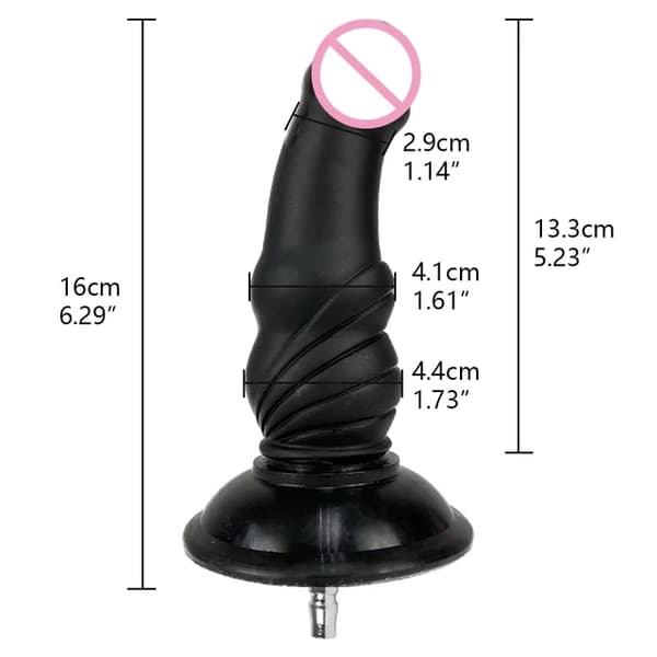Seksikone Dildo, Vac-U-Lock -liitososa, Automaattinen itsetyydytys, FLD013-BK