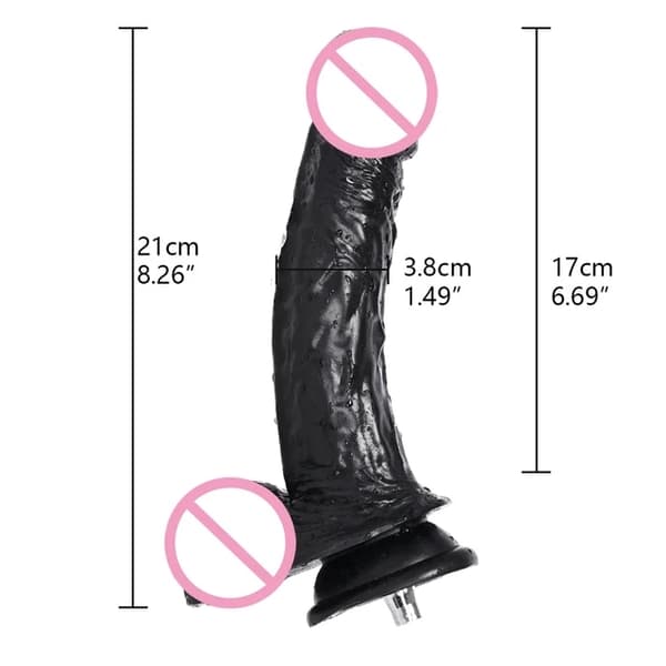 Seksikone Dildo, Vac-U-Lock -liitososa, Automaattinen itsetyydytys, FLD013-BK