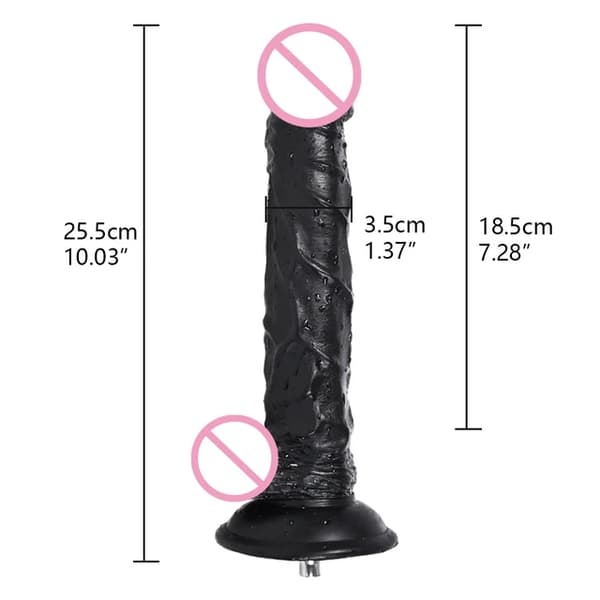 Seksikone Dildo, Vac-U-Lock -liitososa, Automaattinen itsetyydytys, FLD013-BK