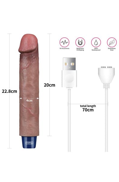 Real Softee Vibrating Dildo Brown 22,5 cm
