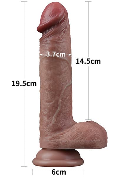 Lovetoy Dual Layered Silicone Dildo 19,5 cm Realistisk dildo