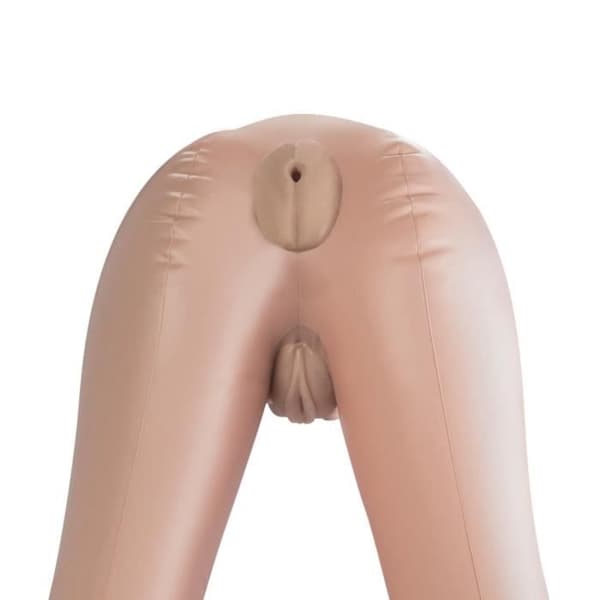 Brunett uppblåsbar docka vibrerande säte 100% latex