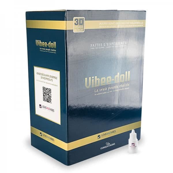 Vibrerande sittande brunettdocka 100 % latex