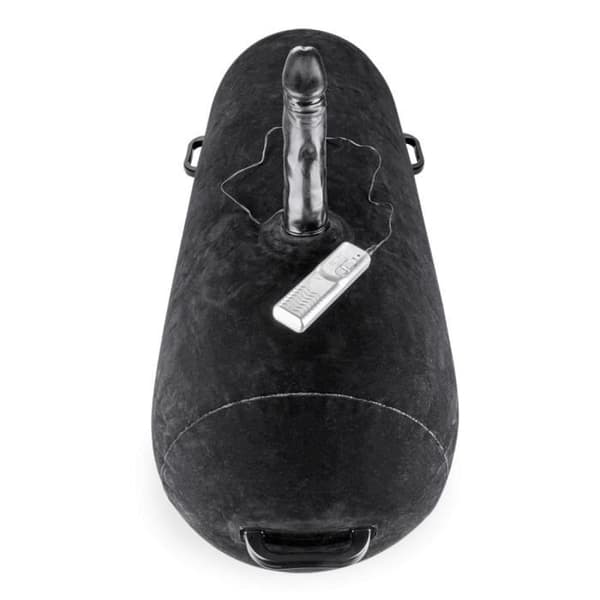 Lång uppblåsbar kudde med Easy Ride vibrerande dildo - LOVE AND VIBES Collection Black