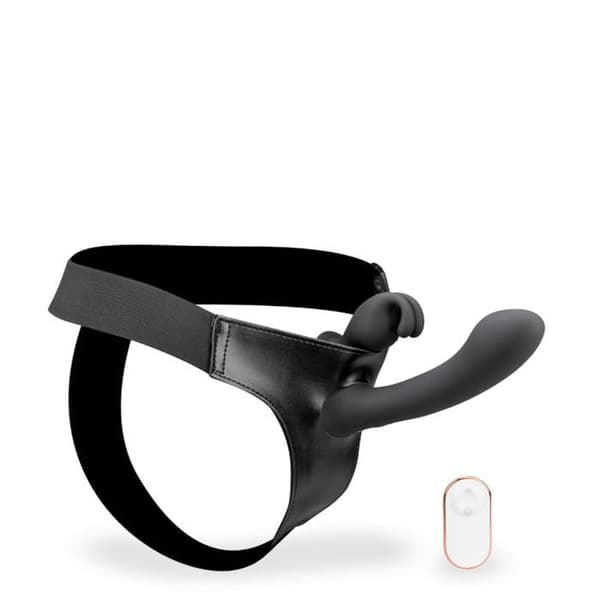 Dam fjärrstyrd vibrerande kanin strap-on dildo - Manliga onanister