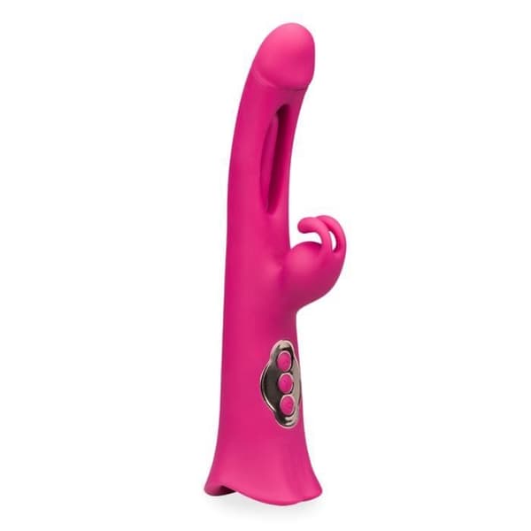 Peace tapping rabbit vibrator med cunnilingus tunga - Manliga onanister