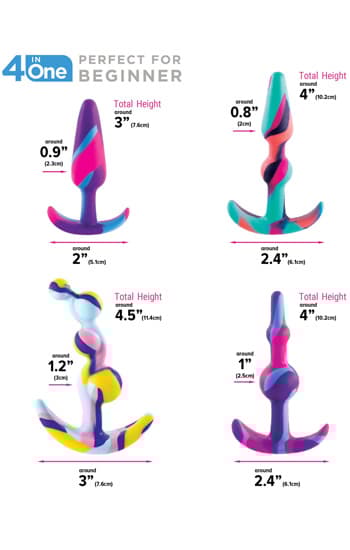 Colorful Silicone Butt Plug Training Set Butt plug