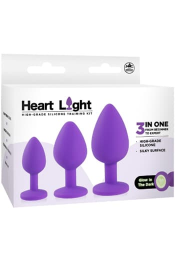 Heart Light Silicone Anal Training Kit Analplugg