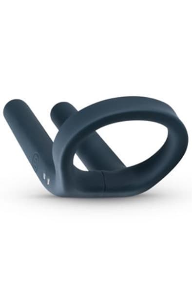 Boners Cockring & Ball Stimulator Blue Penisring med vibrator