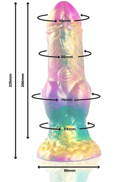 Iris Dildo With Rainbow Testicles Of Pleasure 22,5 cm Monster dildo