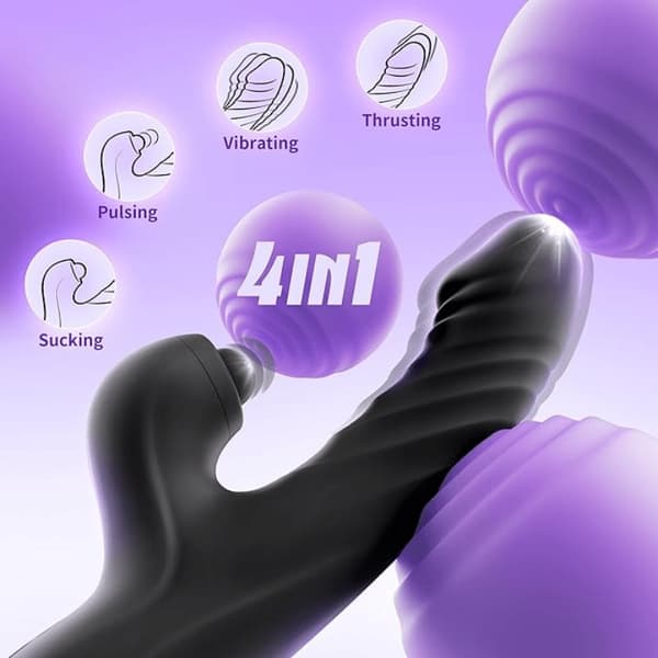 Kraftfull Rabbitvibrator / Dildo för Maximal Njutning Röd
