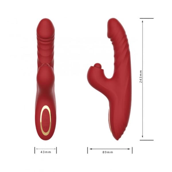 Kraftfull Rabbitvibrator / Dildo för Maximal Njutning Röd