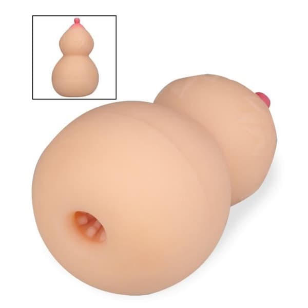 Masturbator - TPE - Genomträngligt bröst - Kompakt - Strukturerad - Mjuk
