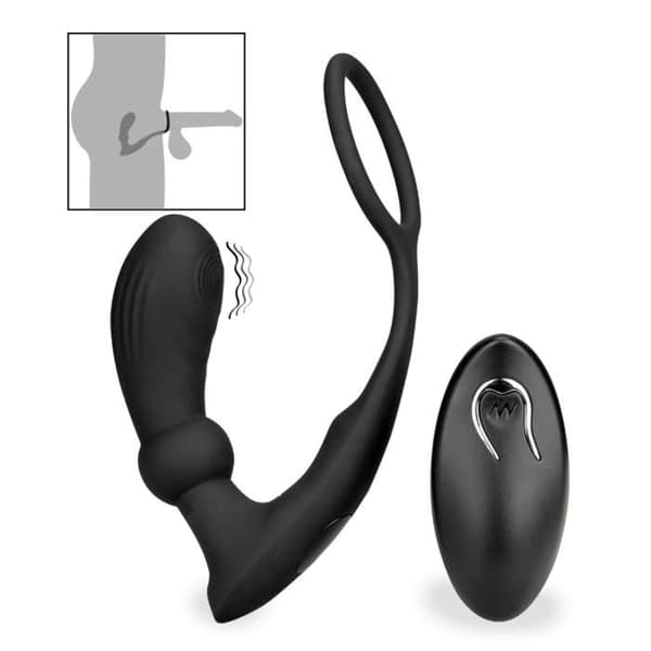 Prostatastimulator - Gio - Pulsativ - Inbyggd cockring - Silikon - 12 vibrationslägen