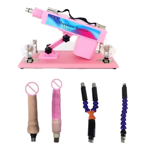 Automatisk Masturbationspump Pistol, Handsfree Drift, Kraftfull Vibrator, Set A Rosa