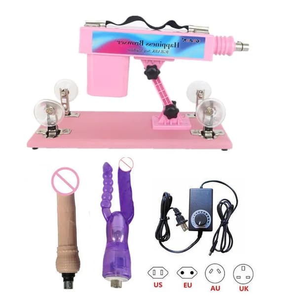Automatisk Masturbationspump Pistol, Handsfree Drift, Kraftfull Vibrator, Set A Rosa
