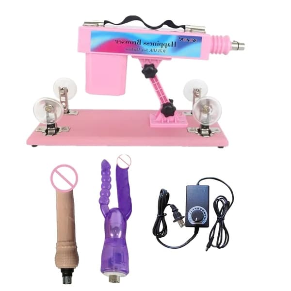 Automatisk Masturbationspump Pistol, Handsfree Drift, Kraftfull Vibrator, Set A Rosa