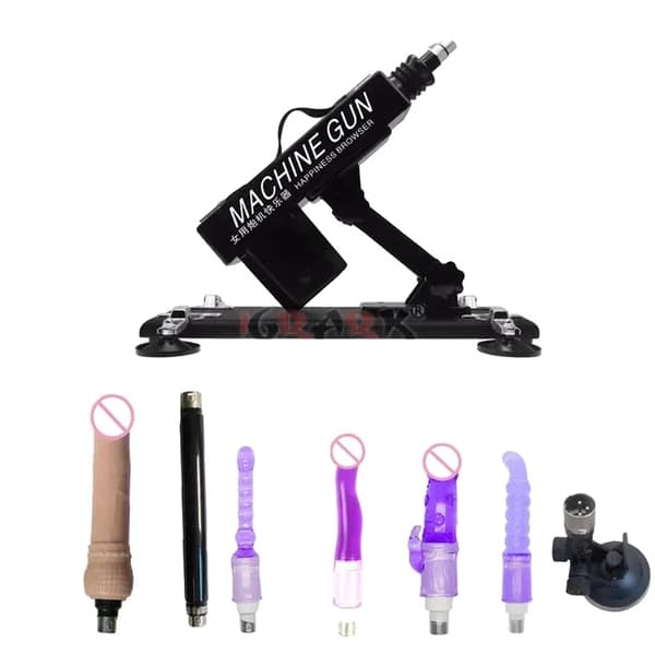 Automatisk Masturbationspump Pistol, Handsfree Drift, Kraftfull Vibrator, Set A Rosa