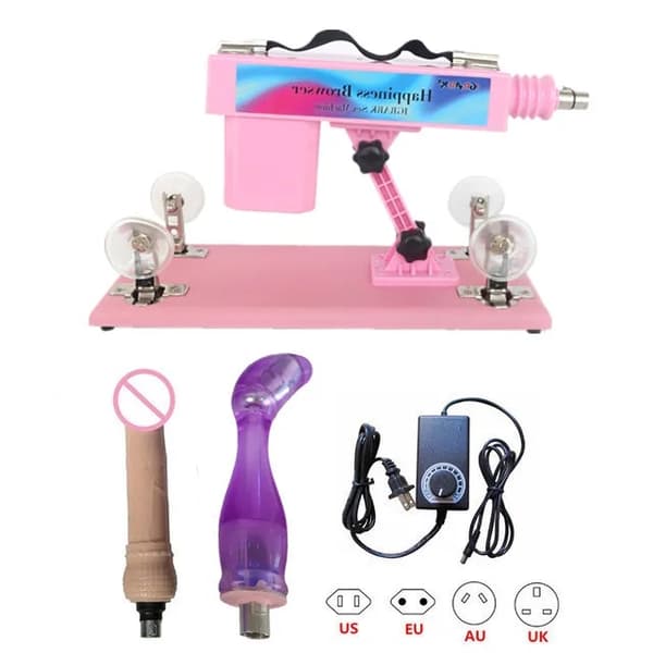 Automatisk Masturbationspump Pistol, Handsfree Drift, Kraftfull Vibrator, Set A Rosa