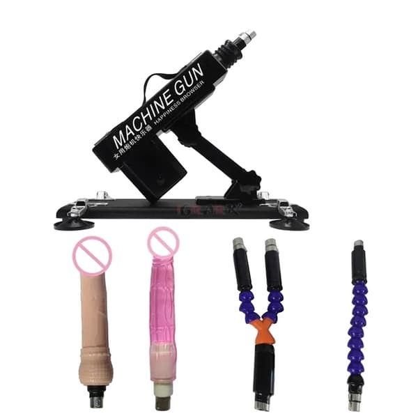 Automatisk Masturbationspump Pistol, Handsfree Drift, Kraftfull Vibrator, Set A Rosa