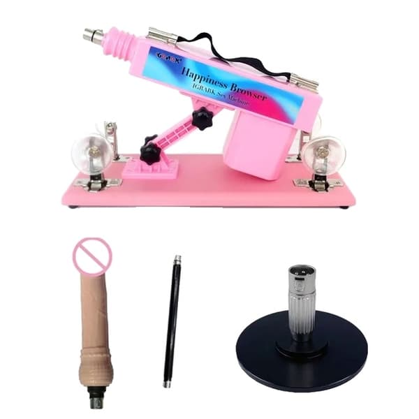 Automatisk Masturbationspump Pistol, Handsfree Drift, Kraftfull Vibrator, Set A Rosa