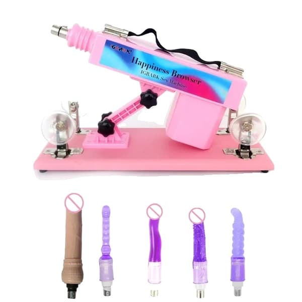 Automatisk Masturbationspump Pistol, Handsfree Drift, Kraftfull Vibrator, Set A Rosa