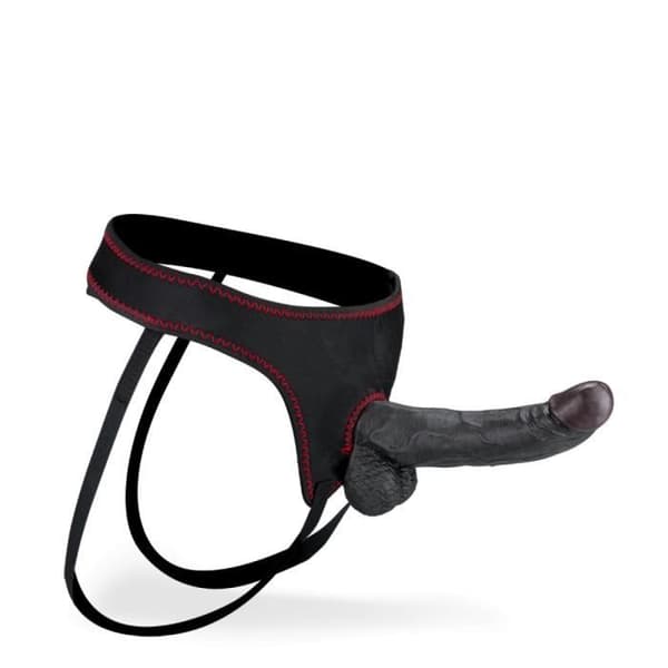 Alvaro 19,0 cm böjd strap-on dildo