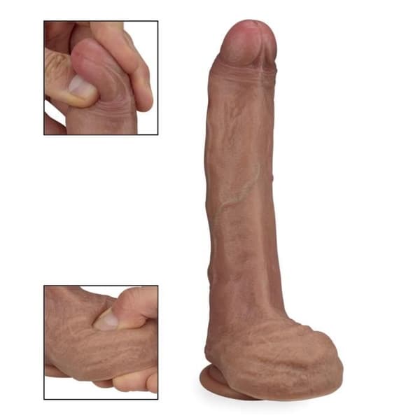Mycket realistisk sugkoppsdildo 21,5cm Platina