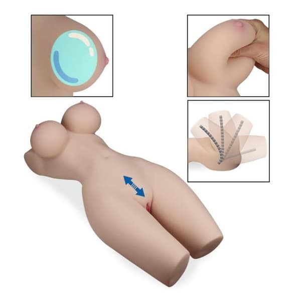 Livsstorlek byst push-pull vagina och gelbröst Janelle 28,0 kg - Manliga onanister