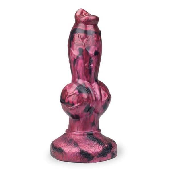 Wolf silikon sugkoppsdildo - för män och kvinnor - vaginal och anal Svart och Rosa