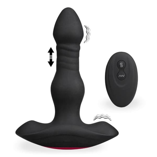 Plug anal med fjärrkontroll - Alto - Vibrerande - 10 vibrationslägen - 3 fram- och tillbaka-lägen - Silikon och ABS
