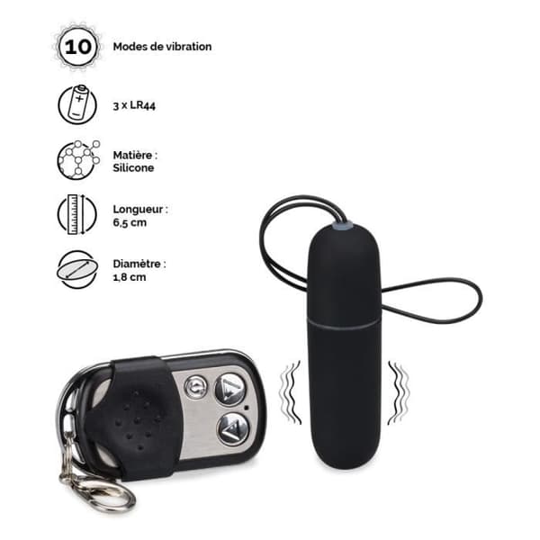 XS fjärrstyrt vibrerande ägg - EggXiting Black Collection