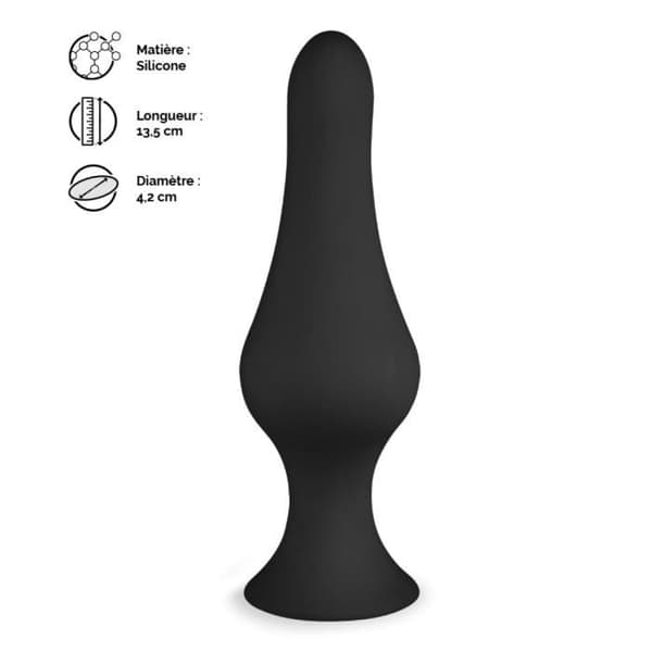 Flame Black Sugkopp Anal Plugg