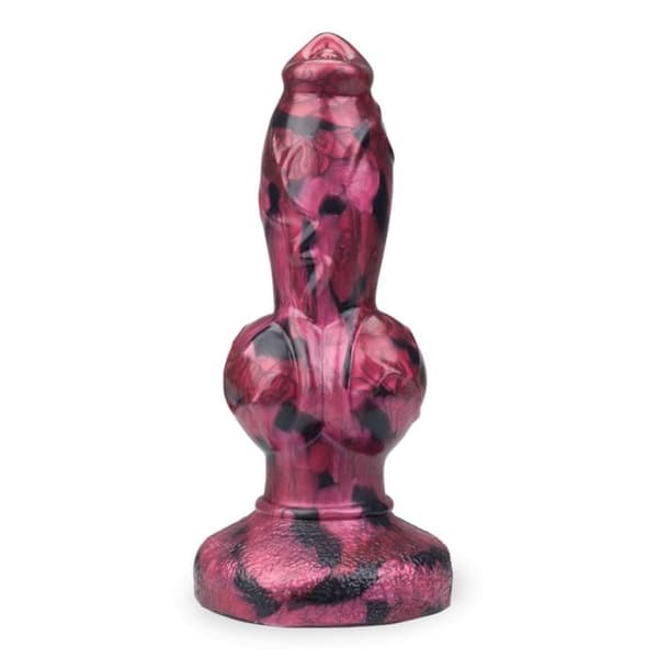 Svart och rosa Wolf Silikon Sugkopp Dildo