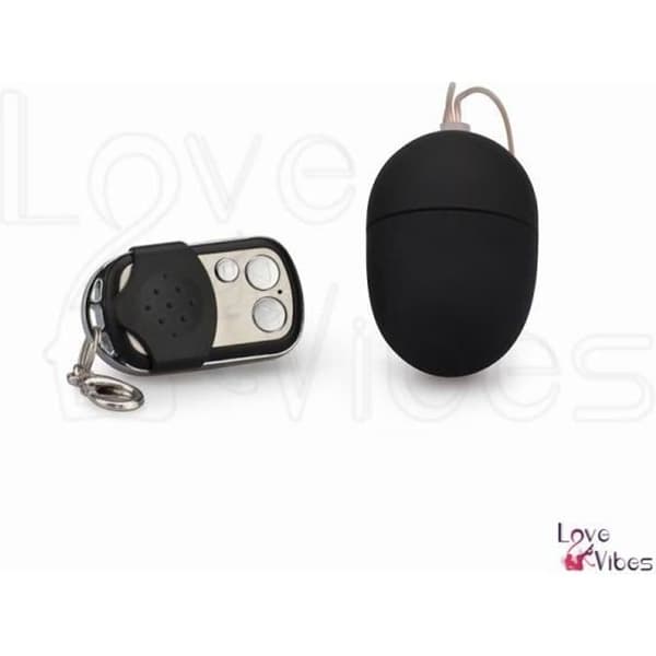 Vibrerande ägg - LOVE &amp; VIBES - Liten - Fjärrstyrd - 10 vibrationslägen - Svart silikon