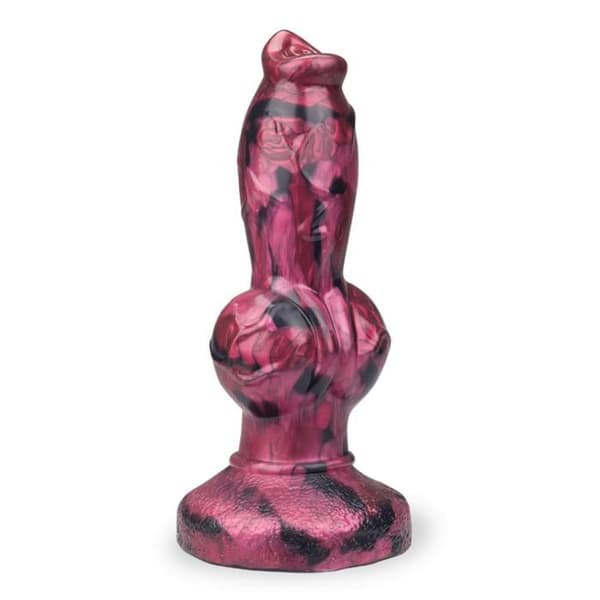 Svart och rosa Wolf Silikon Sugkopp Dildo