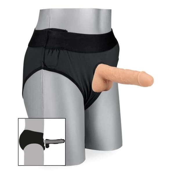 Charles ihålig silikon strap-on dildo 17,0cm