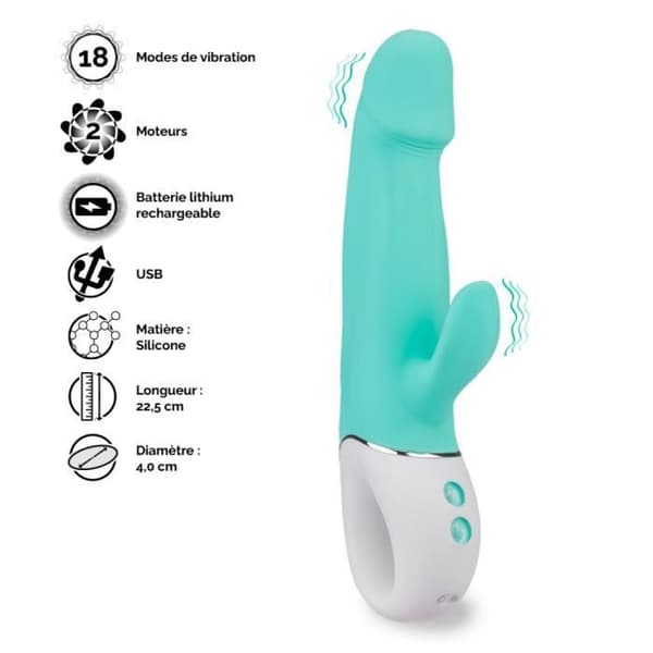 Vårintensiv kaninvibrator - Märke - Modell - Dubbelstimulering - 18 vibrationslägen