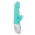 Miniatyrbild 2 av 4: Vårintensiv kaninvibrator - Silikon - Dubbel stimulering - 9 vibrationslägen - Grön