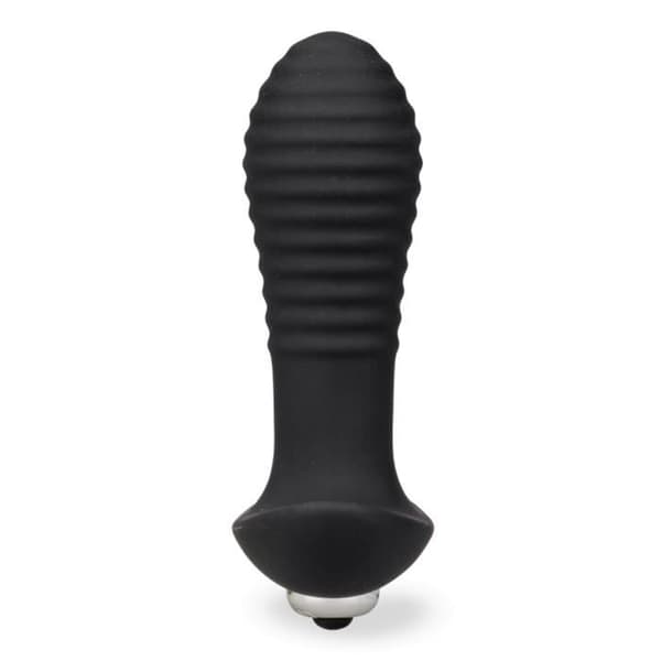 Vibrerande analplugg - Spiral - Medicinsk silikon + ABS - Vibrerande kula - Ribbad