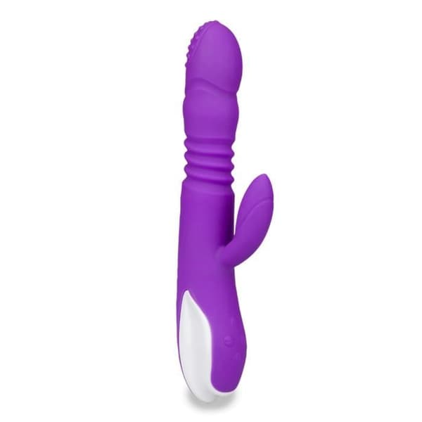 Hermann mörklila automatisk roterande och uppvärmande fram-och-tillbaka kaninvibrator