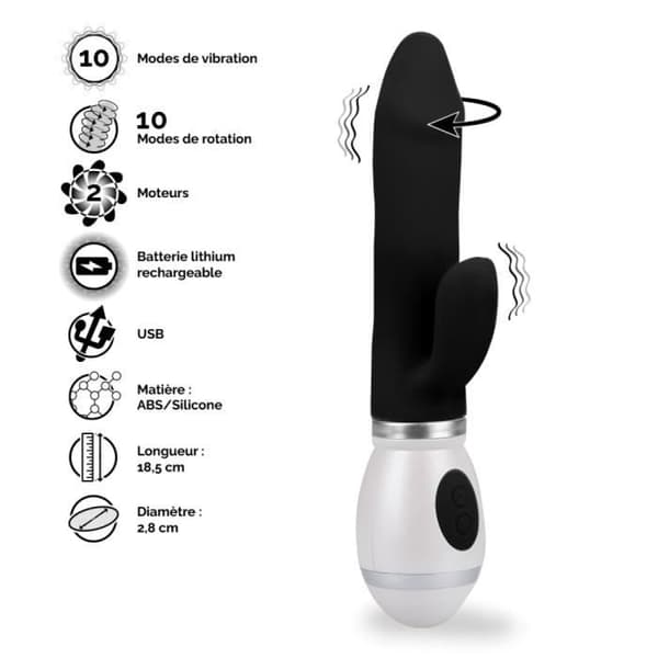 Viva Black Rotating Rabbit Vibrator