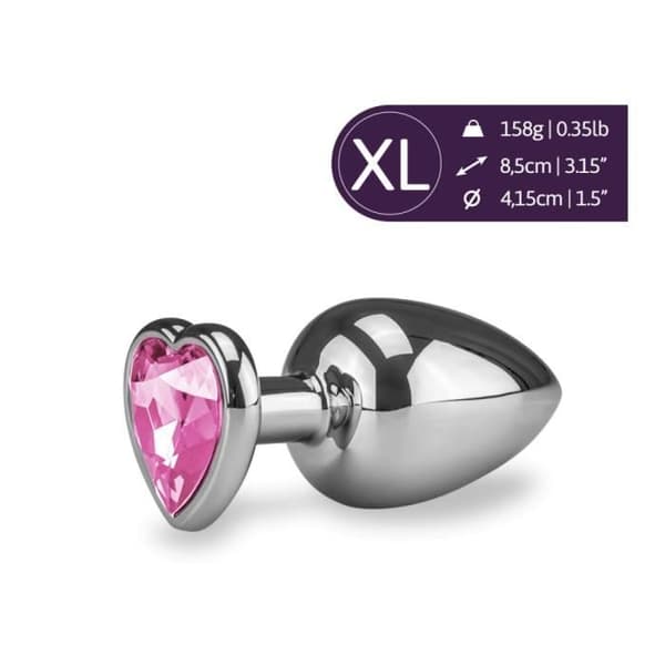 Anal Jewel Rosebud Heart XL Rose Quartz - Diamond Collection