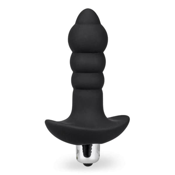Bubbelvibrerande analplugg Svart