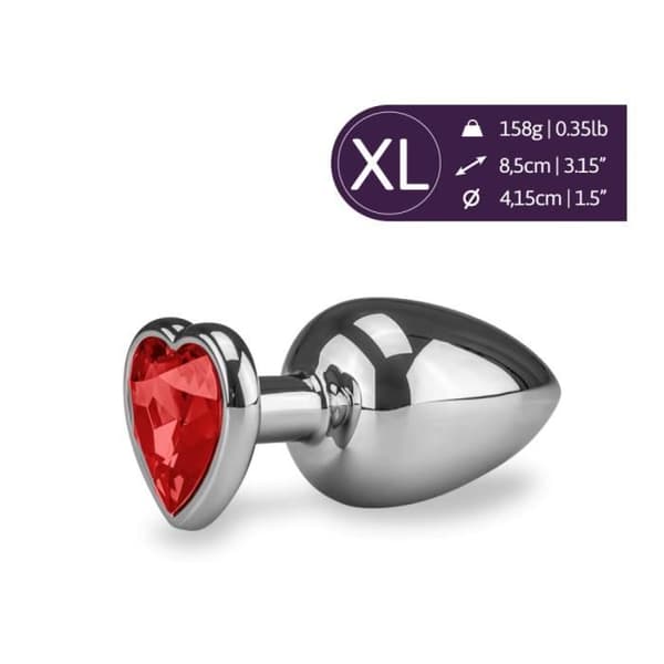 Anal Jewel Rosebud Heart XL Ruby - Diamond Collection