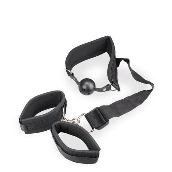 Gag ball gag med handledsfäste - LOVE AND VIBES Collection Black