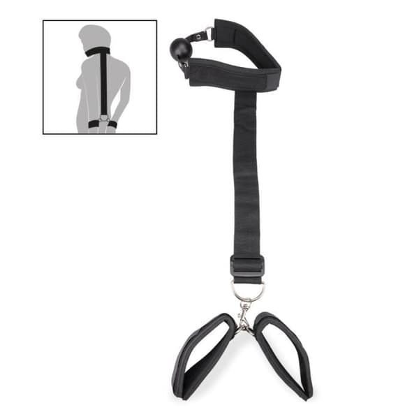 Gag ball gag med handledsfäste - LOVE AND VIBES Collection Black