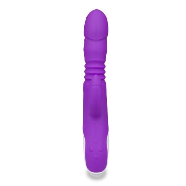 Hermann mörklila roterande och värmande fram-och-tillbaka kaninvibrator