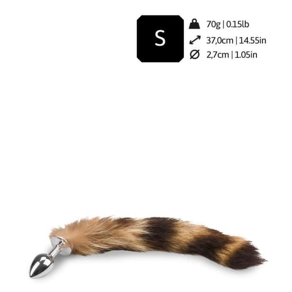 Analplugg - Brun - Lustig kattsvans - Aluminium - Nybörjare - 37 cm